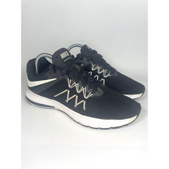 Nike Women's Zoom Winflo 3 Size 9.5 Black White Running Training Athleisure Gym - Picture 2 of 11
